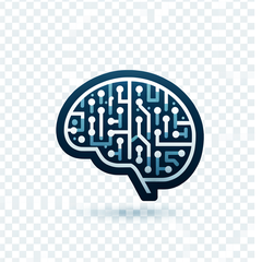 AI Analysis Icon - Brain with circuit patterns